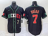 Men's Mexico Baseball #7 Julio Urias Number 2023 Black World Baseball Classic Stitched Jersey4,baseball caps,new era cap wholesale,wholesale hats
